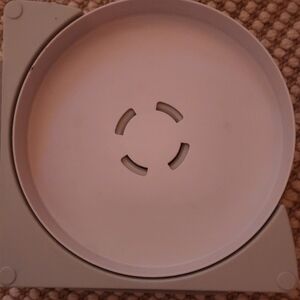 Self Adhesive White Corner Shower Shelf W/ Rotating (Lazy Susan Like) Base